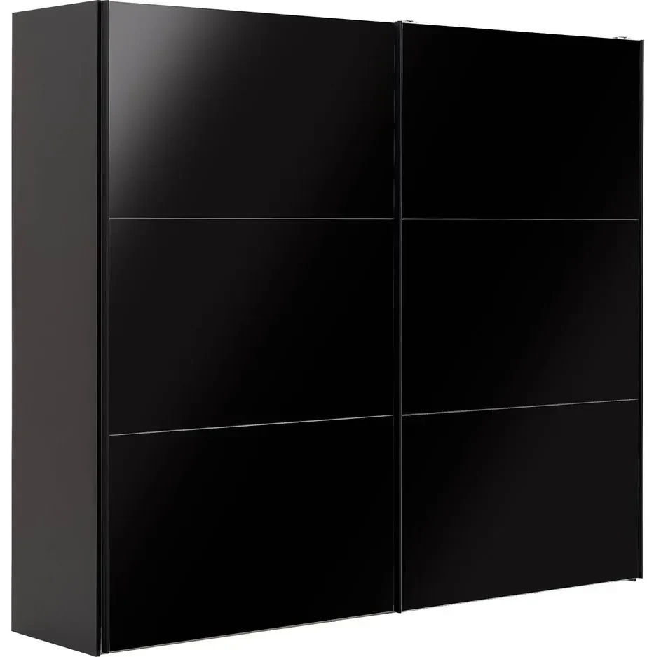 Goossens Kledingkast Easy Storage Sdk, 253 cm breed, 220 cm hoog, 2x 3 paneel glas schuifdeuren