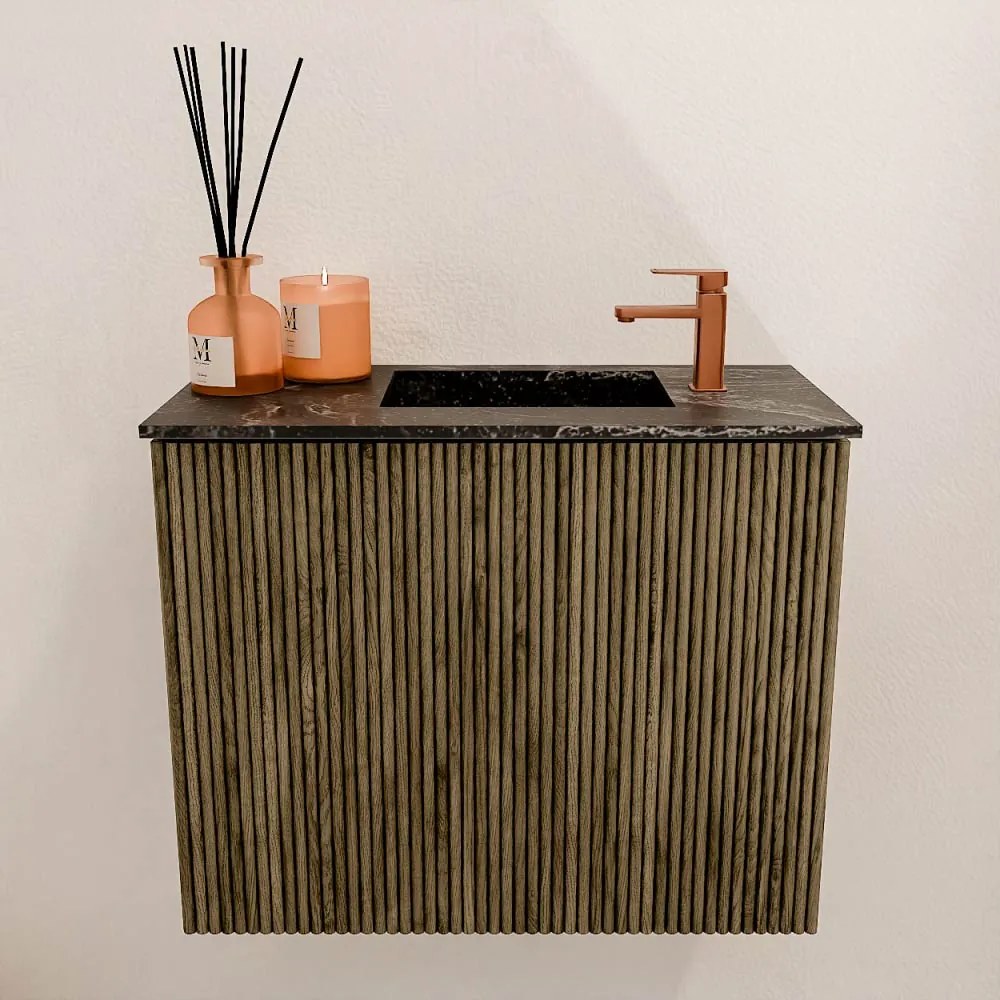 Mondiaz Joya DLux 50cm toiletmeubel dusk met wastafel faye rechts 1 kraangat lava