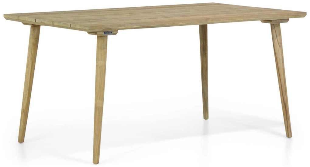 Dining Tuintafel rechthoekig 160 x 90 cm Teak Old teak greywash Julia