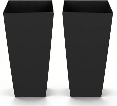 VEVOR Bloempot 325x325x665 mm 2-pack, Hoge Bloempot, Bloembak, PP Plantenbak, Plantenbak met Binnenpot en Afwateringsgaten, Geschikt voor Kamer- en Tuinplanten, Zwart