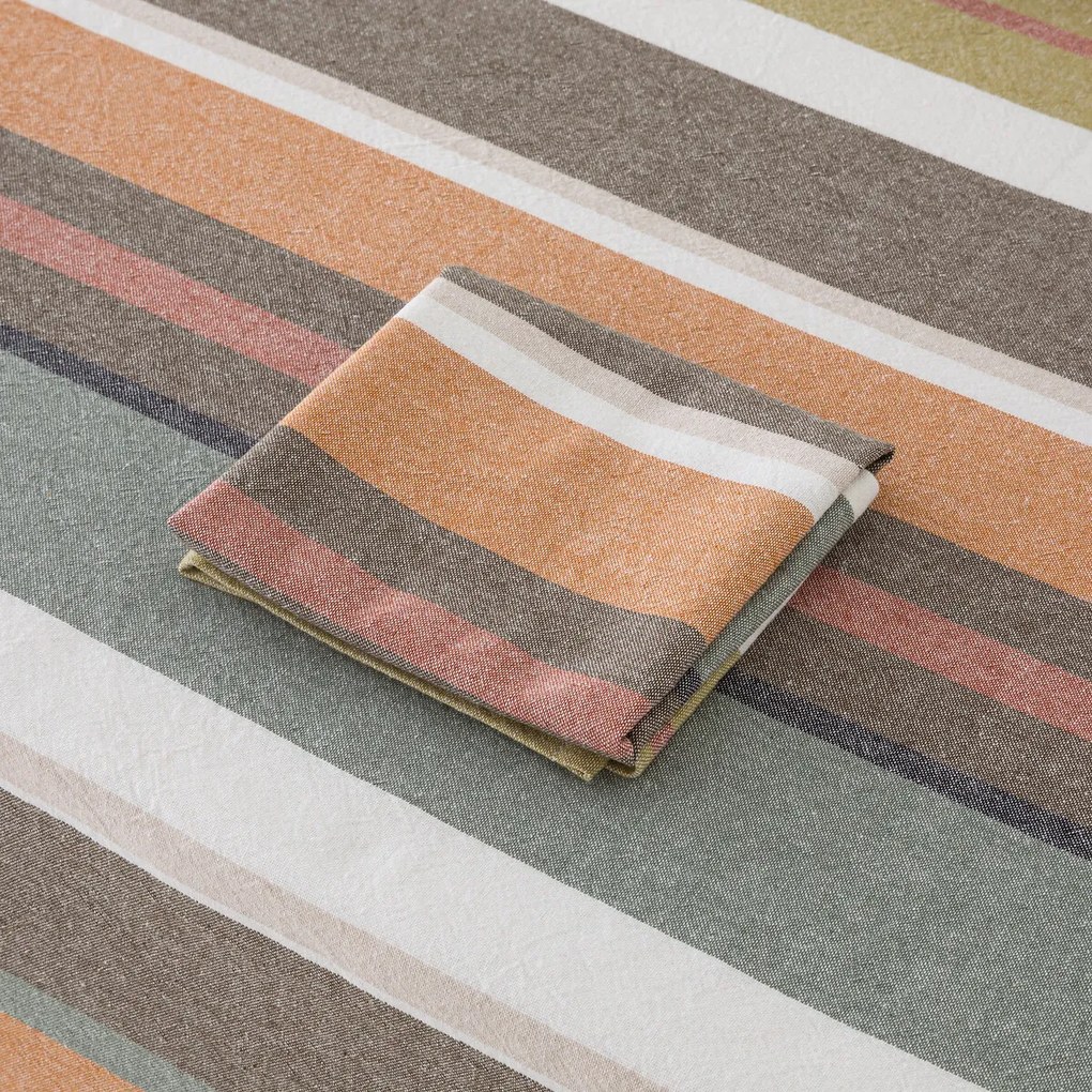 Tafelkleed met strepen van gewassen geweven katoen Antika