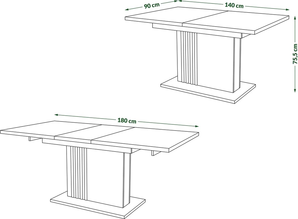 LEONEL Sonoma Eik – MODERNE VOUWTAFEL TOT 180 cm!