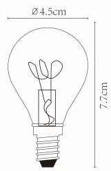 Lucide Bulb dimbare LED lamp 2200K E14 3W 4.5cm amber