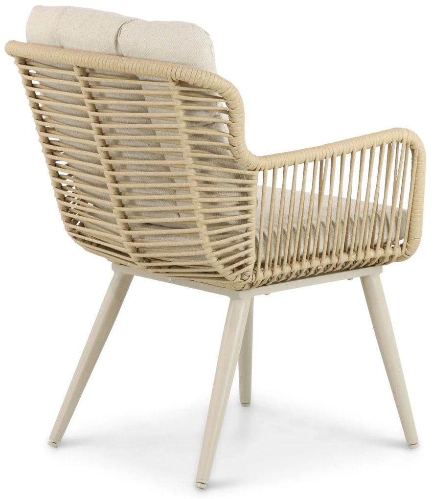 Tuinset 6 personen 150 cm Aluminium/wicker Taupe Coco Custa/Ancona