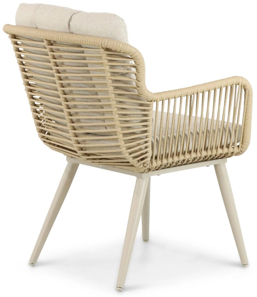 Tuinstoel Aluminium/wicker Taupe-naturel-bruin Coco Custa