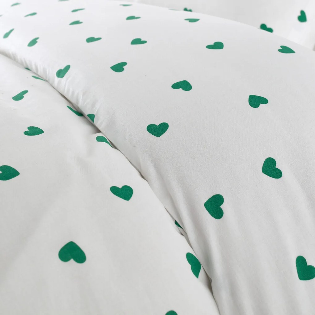 Beddengoed voor kinderen, van 50% gerecycled katoen, met vierkant kussensloop, Scacco groen