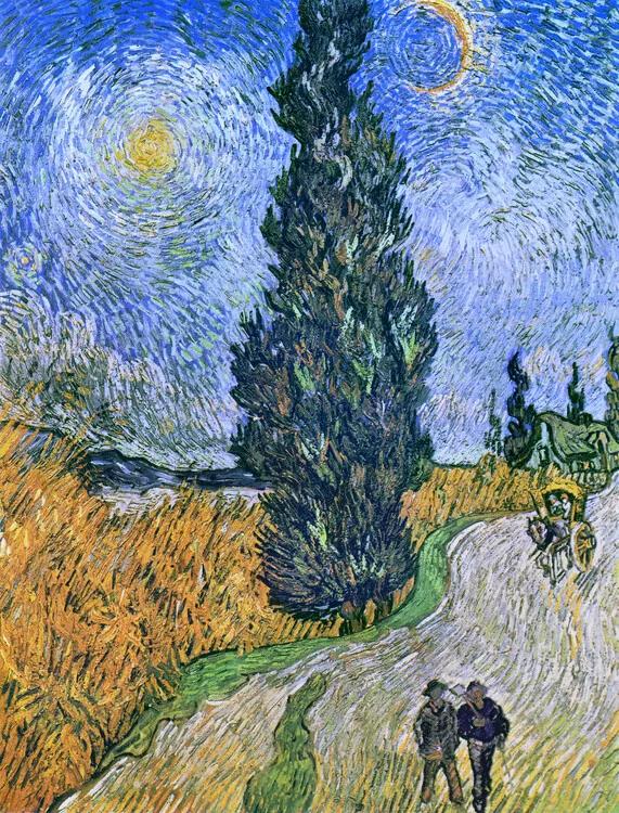 Kunstreproductie Road with Cypresses, 1890, Vincent van Gogh