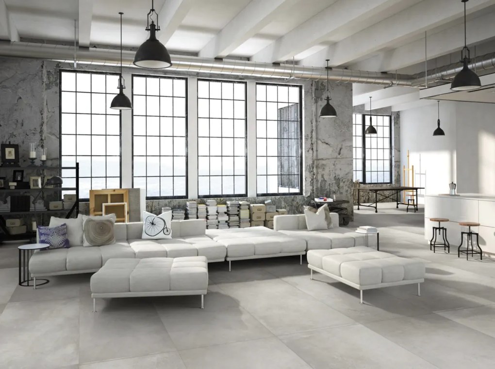 Vloertegel 80x80 Cm Betonlook Licht Grijs DC89