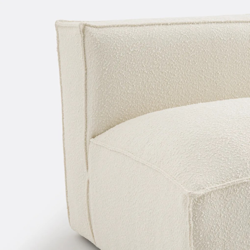 Links chaise longue-element voor modulaire bank, bouclé stof, Seven