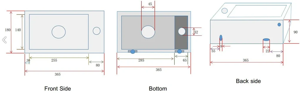 Mueller Mini Rhea 36x18x9 fonteinset met RVS kraan rechts