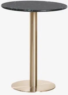 Ronde Bartafel Van Natuurlijk Steen Xiren Ø60 Cm & Groen Marmer Big Flower & Geborsteld Goud - Sklum