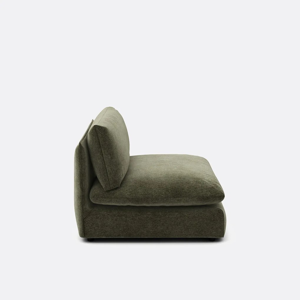 Fauteuil voor modulaire zitbank, in gemêleerd polyester, Malo