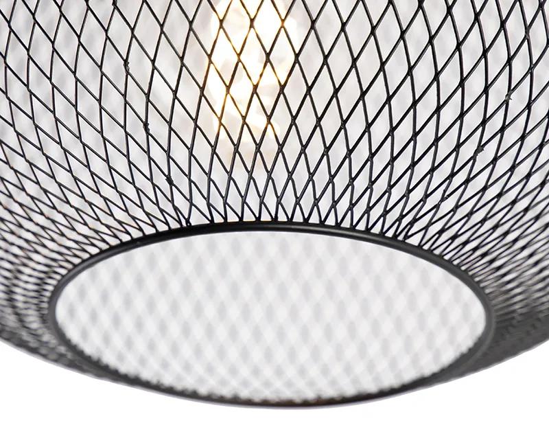 Moderne zwarte plafondlamp - Bliss Mesh Modern E27 Draadlamp bol / globe / rond Binnenverlichting Lamp
