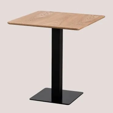 Vierkante Barkruktafel Van Esdoornfineer Espresso ↔︎ 70 Cm & Zwart - Sklum