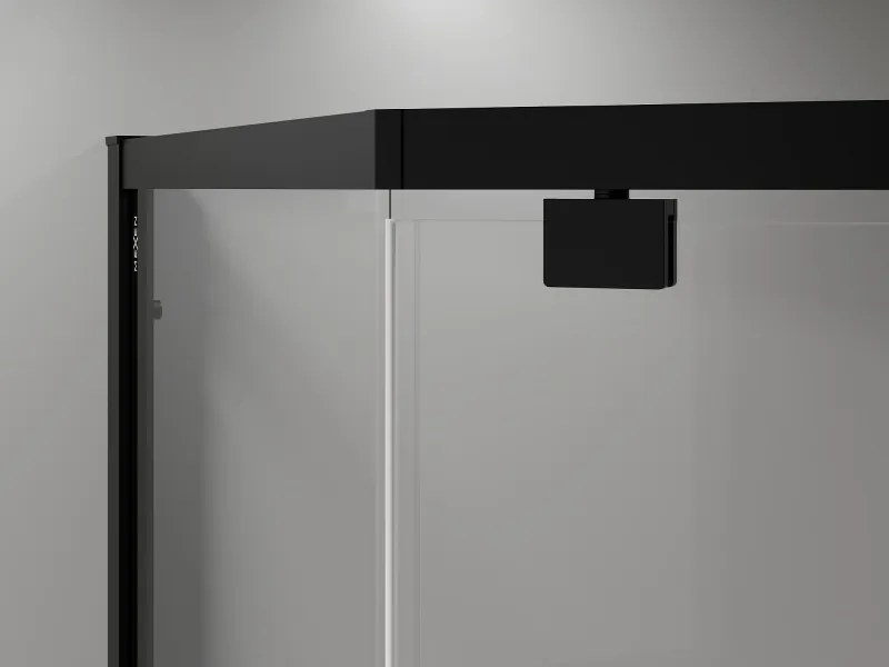 Mexen Exo-R vijfhoekige douchecabine 90 x 90 cm, transparant, zwart - 812-090-090-70-00