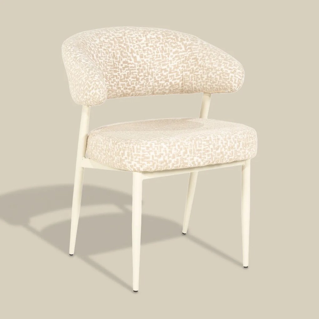 Eetkamerstoel Geometrische Print Beige