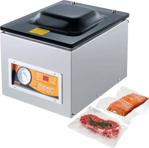 VEVOR Kamer Vacuüm Sealer 260 W Vacuüm Sealer voor vochtig voedsel, vlees, marinades etc. Compact formaat met een seallengte van 26 cm Toepassing in privékeukens en commerciële ruimtes