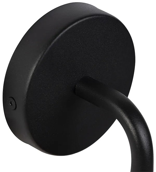 Landelijke buitenwandlamp zwart met glas - Elza