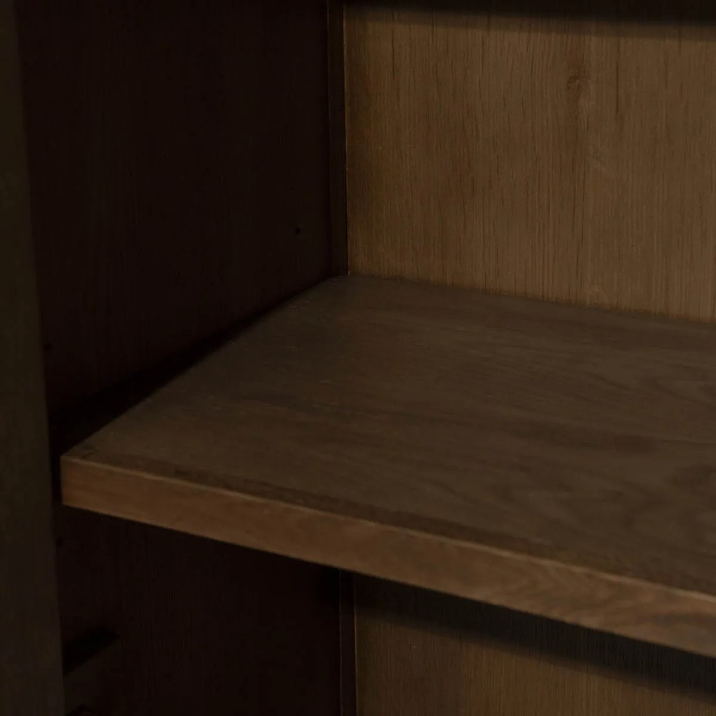 Hoge Wandkast Eikenhout Bruin - 102x47x210cm.