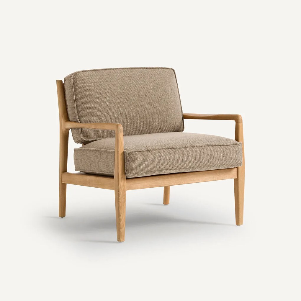 Kussens in geweven mêlee polyester voor fauteuil Dilma