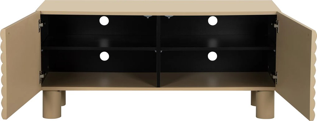 Mat Tv-meubel Met Strepen Zand 120 Cm - 120x40x55cm.