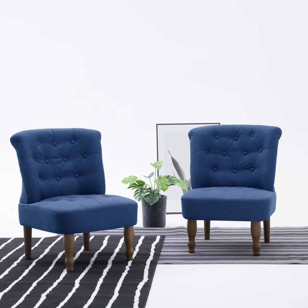 Franse stoel stof blauw