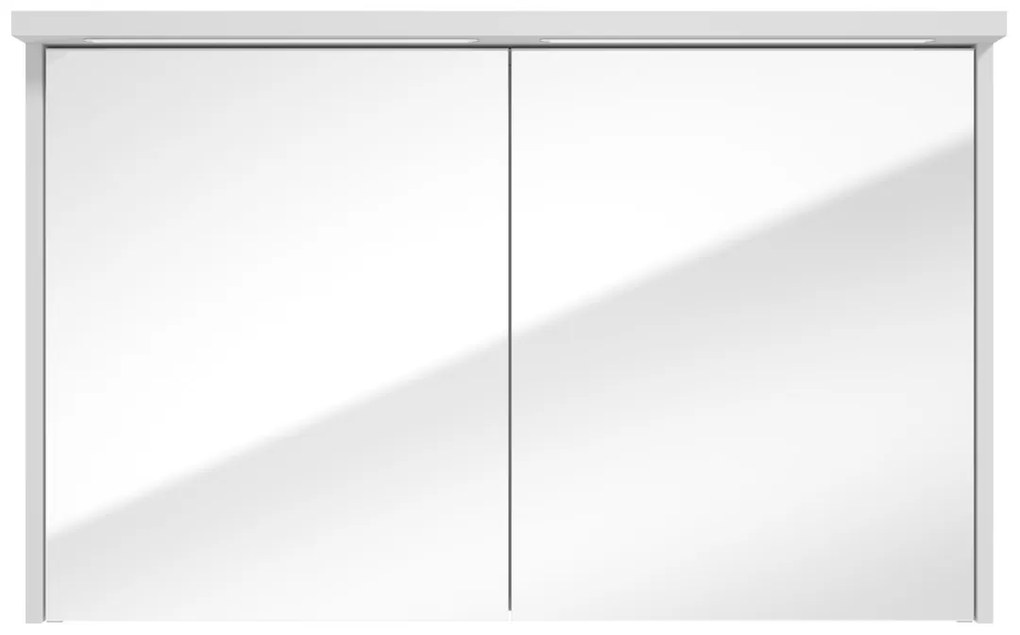 Fontana Grado spiegelkast met verlichting 100cm 2 deuren wit mat
