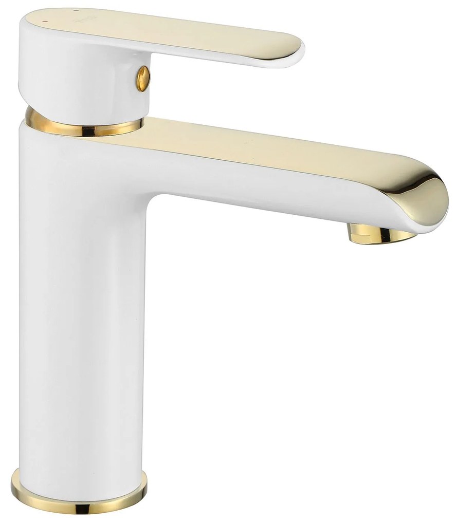Wastafelkraan Rea Bloom White/Gold Low