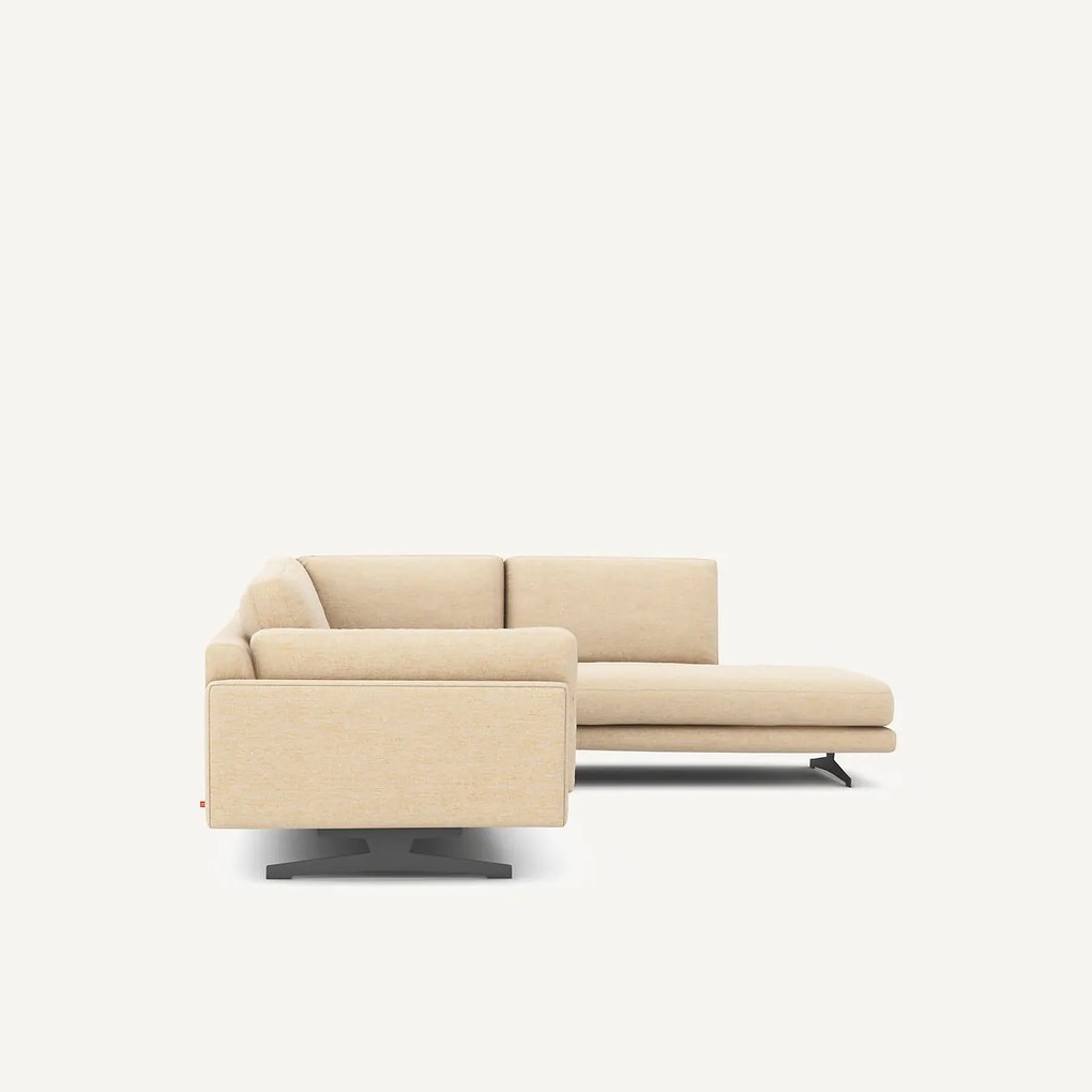 Hoekbank met longchair, gerecycled katoen, CÉSAR