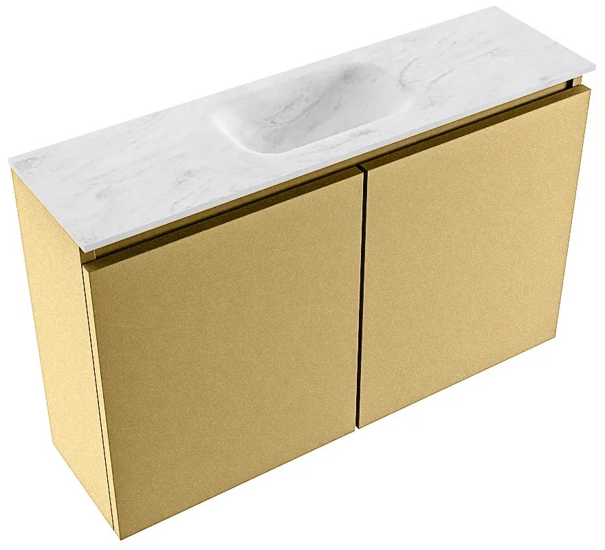 Mondiaz Ture DLux toiletmeubel 80cm oro met wastafel opalo midden zonder kraangat