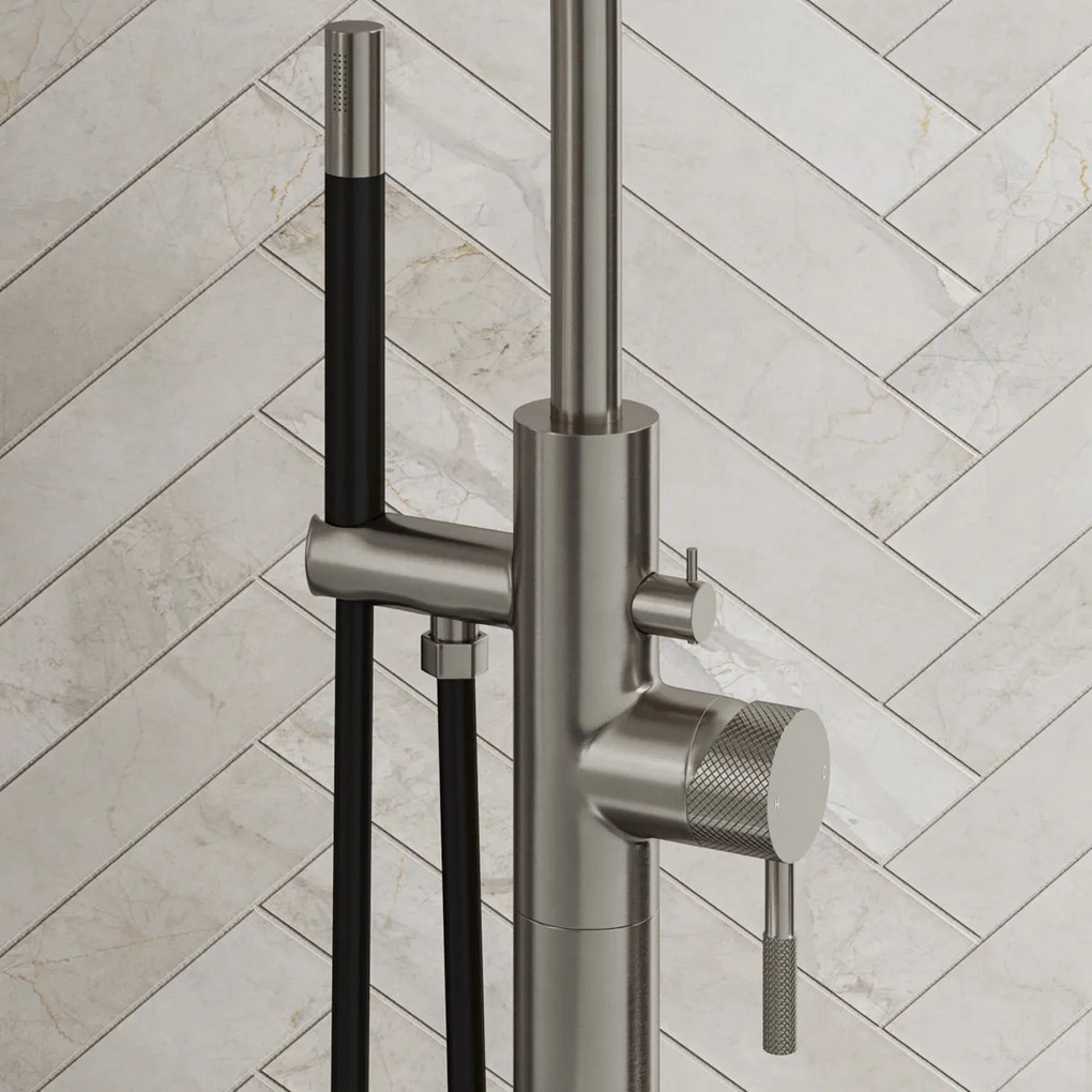 Saniclear Exclusive Curved Pro vrijstaande badkraan RVS