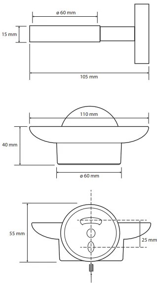 Sapho X-Round zeephouder rond chroom