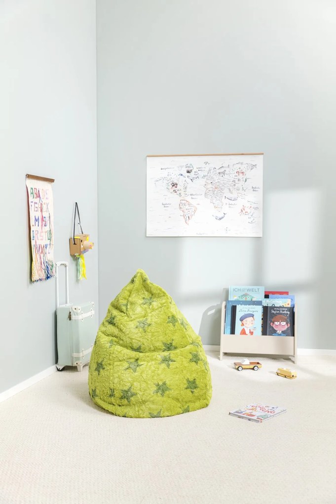 Kinder Zitzak Zitzak Fluffy Stars L - Groen