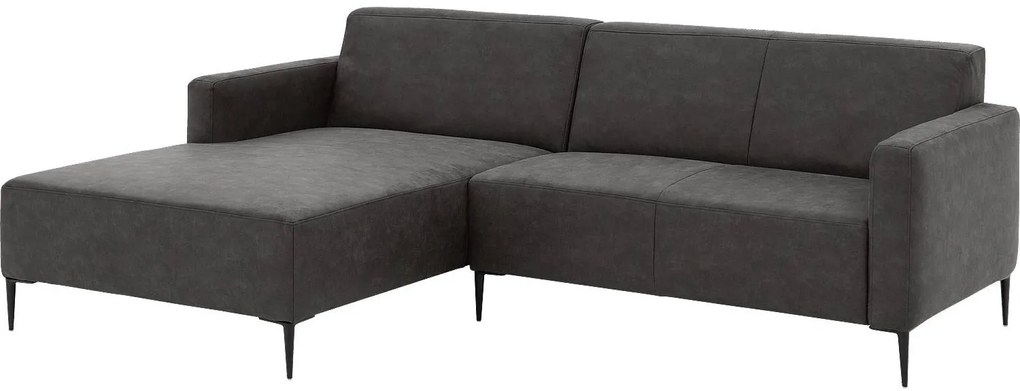 Goossens  Key West antraciet, micro leer, 2-zits, modern design