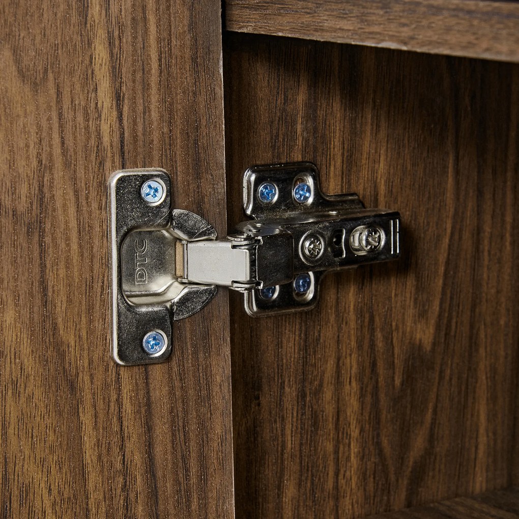 TV Meubel Walnoot Met Marmer - 200x40x55cm.