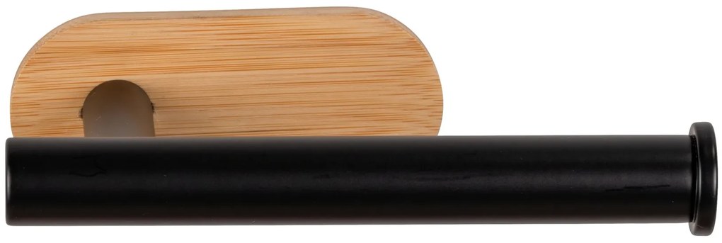 Wenko Orea Turbo-Loc Bamboo toiletrolhouder zwart mat