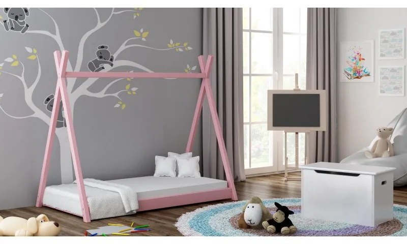 Peuter Roze Eenpersoons hemelbed - Titus Tipi-stijl voor kinderen Kinderen Peuter Junior 5056231719209 Children's Beds Home, 140x70, Geen Children's B