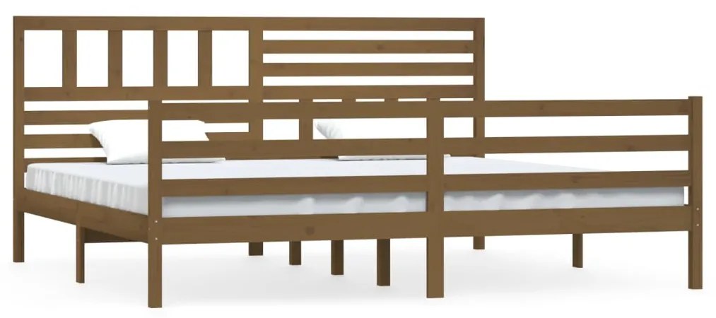 vidaXL Bedframe massief hout honingbruin 200x200 cm