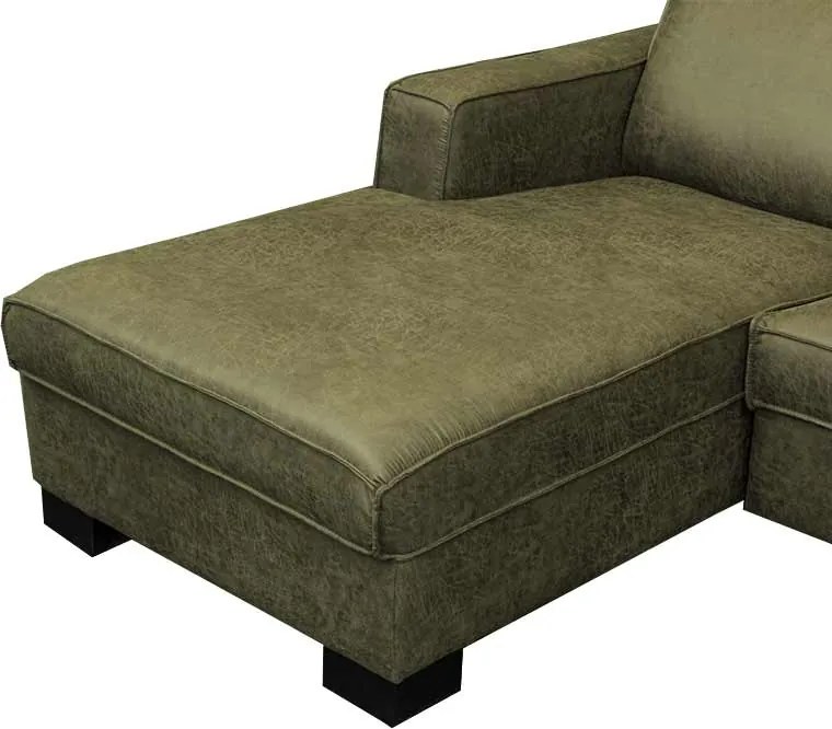 Loungebank - Shuffle - links - leer Dalton groen 14