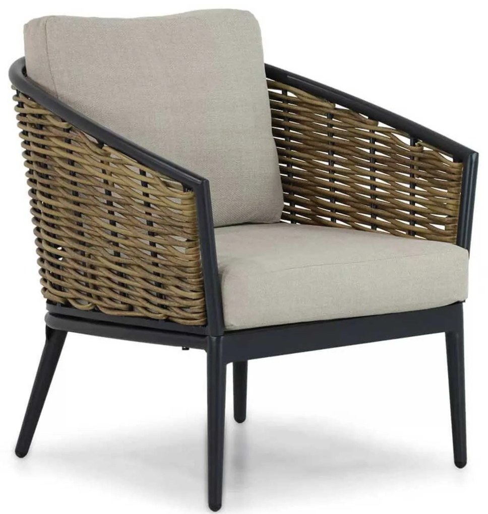 Stoel en Bank Loungeset 4 personen Aluminium/wicker Grijs Lifestyle Garden Furniture Nice