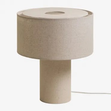 Gestoffeerde Tafellamp Pianela Linnen Crèmebeige - Sklum