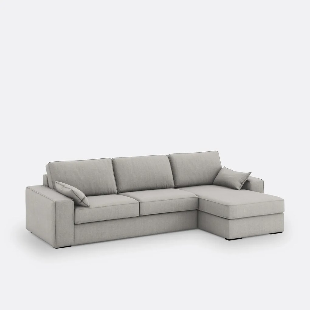 Hoekslaapbank van katoen en linnen Comfort Bultex® Cécilia