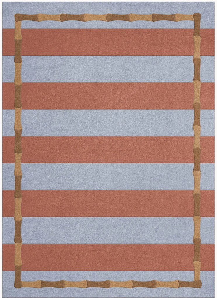 Handgeweven wollen vloerkleed Bamboo