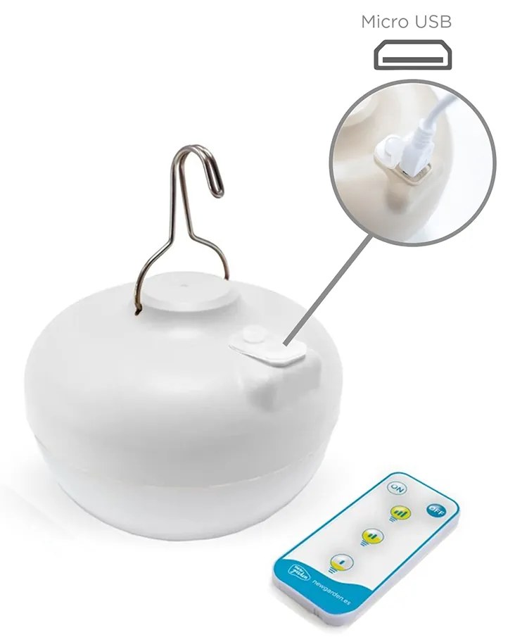 Buiten vloerlamp met dimmer wit incl. LED IP54 oplaadbaar met afstandsbediening - Santorini IP54 Buitenverlichting rond Lamp