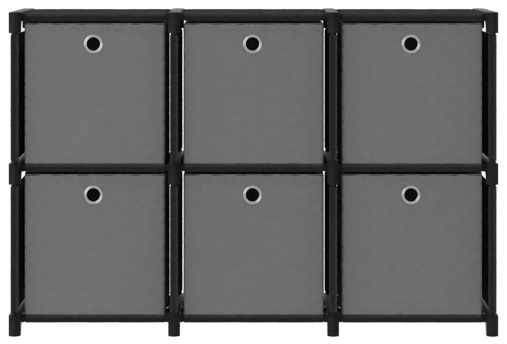 vidaXL Kast met 6 vakken met boxen 103x30x72,5 cm stof zwart