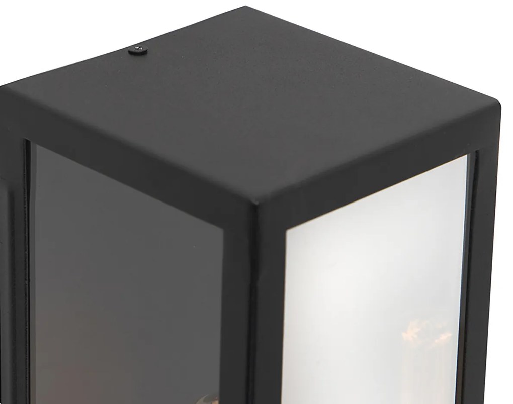 Smart buiten wandlamp met dimmer zwart met glas incl. Wifi ST64 - Rotterdam Long Modern E27 IP44 Buitenverlichting