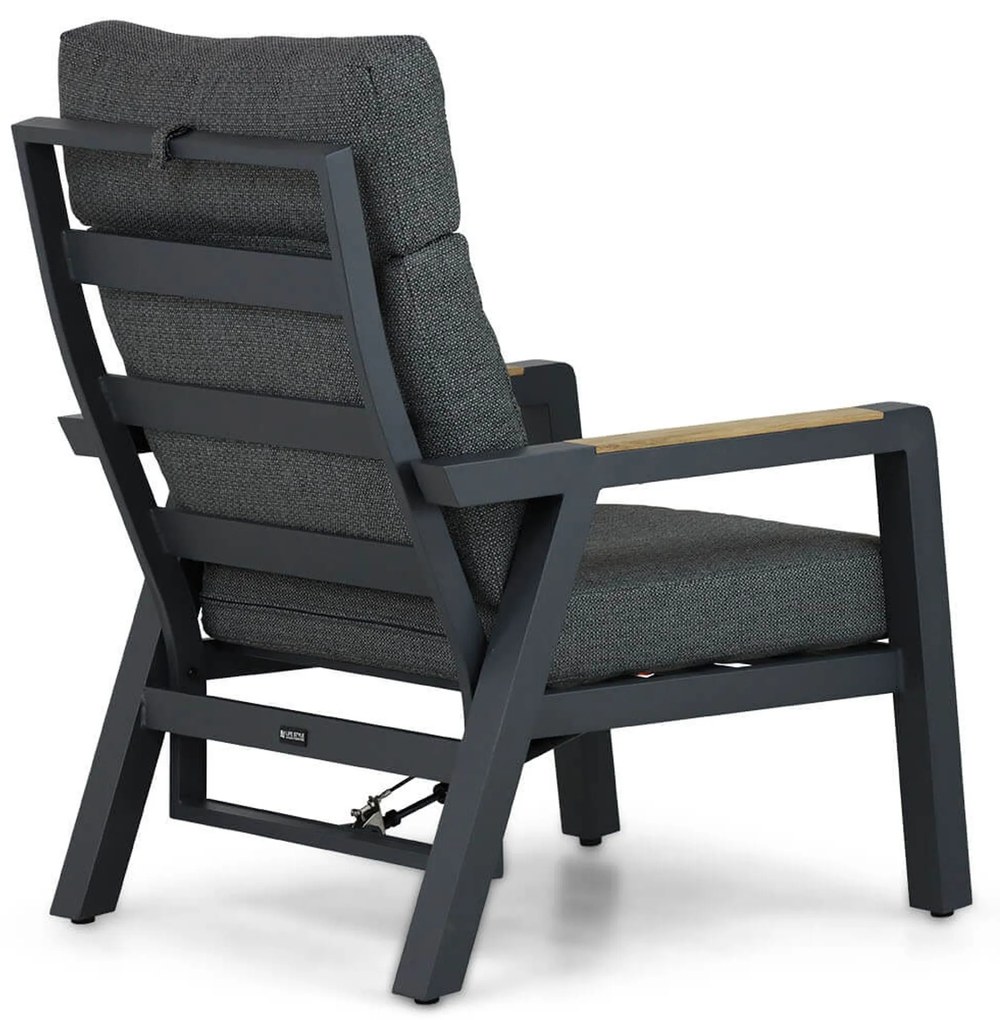 Stoel en Bank Loungeset 5 personen Aluminium/teak Grijs Lifestyle Garden Furniture Marseille
