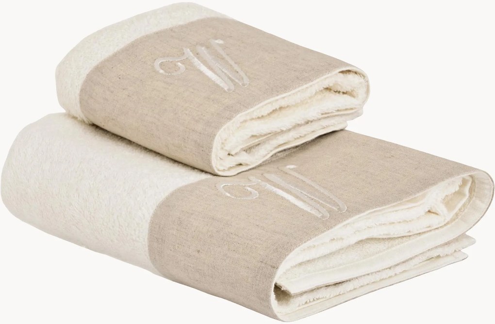 Katoenen handdoekenset Zahra, 2-delig, A-Z