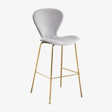 Op Een Hoge Kruk. ↑75 Cm & Goud & Fluwelen Grijs – Koel & Fluwelen - Sklum