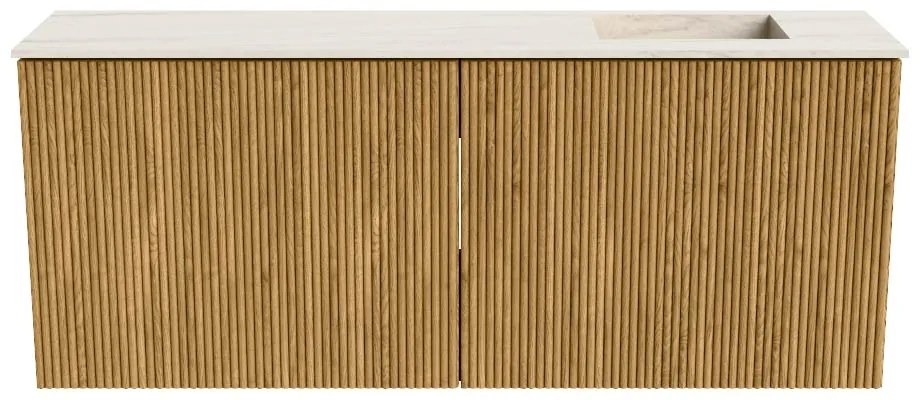 Mondiaz Joya DLux 100cm toiletmeubel oak met wastafel faye rechts zonder kraangat meli